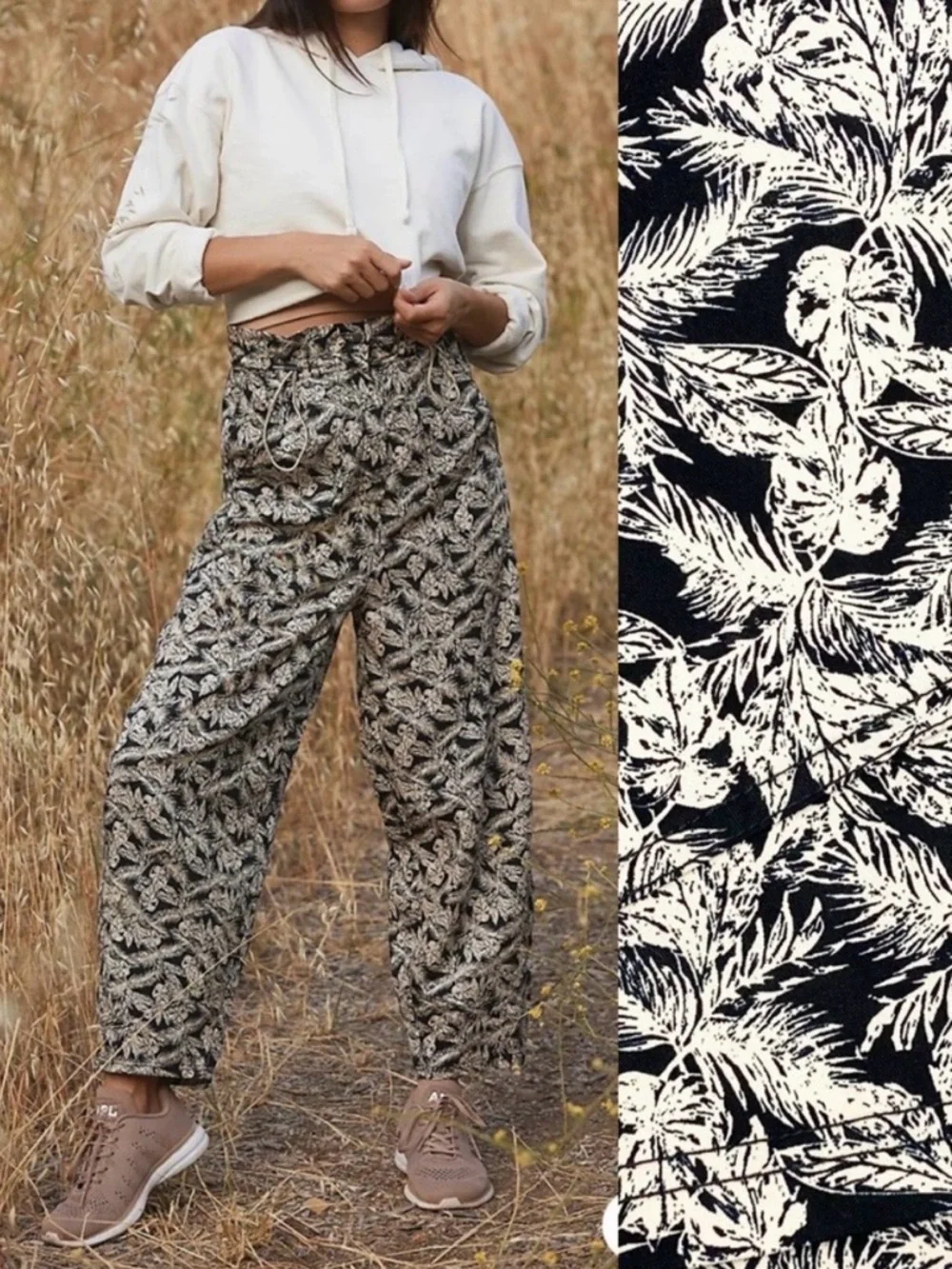 Free People Movement Point Break Printed Paperbag Waist Balloon Pants: Tropical
